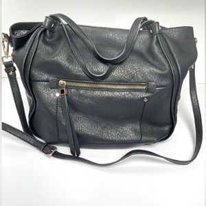 Urban Expressions Black Leather Tote Bag